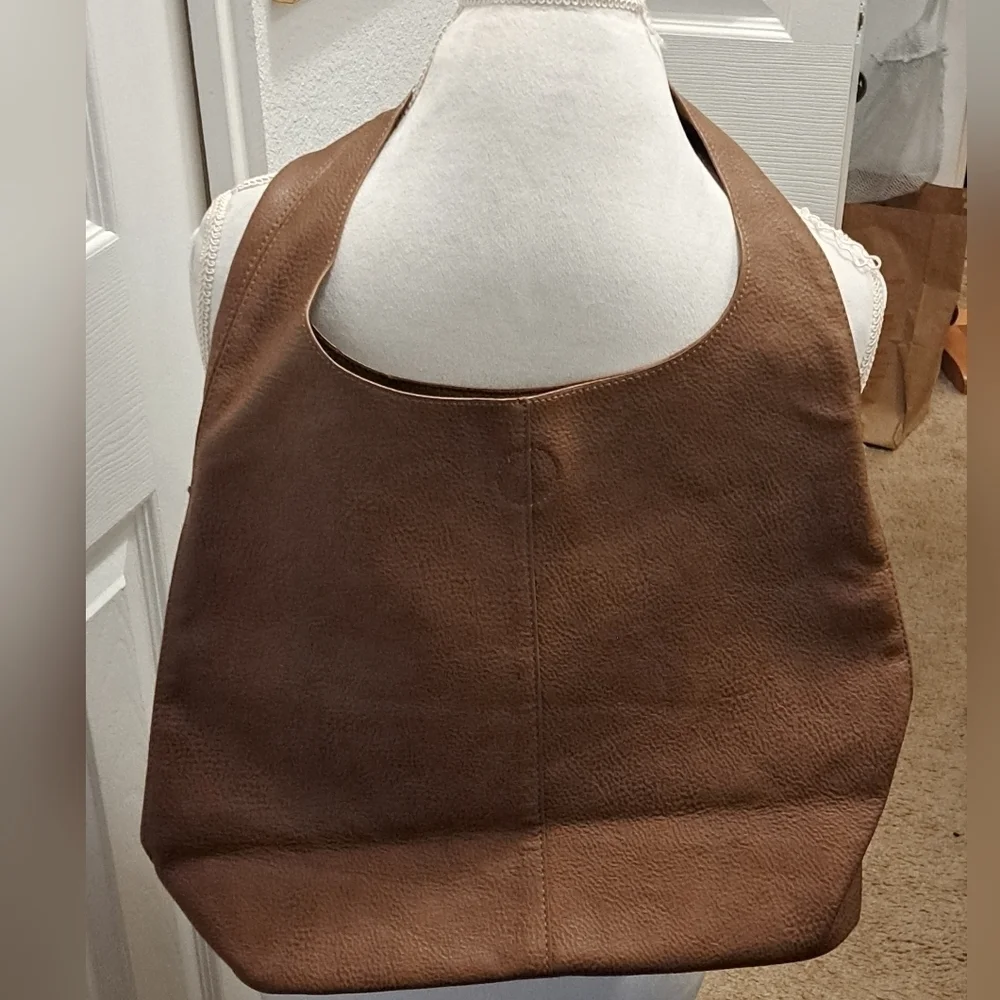 Pebbled Faux Leather Hobo Bag 15